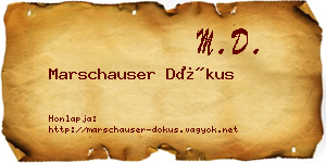 Marschauser Dókus névjegykártya